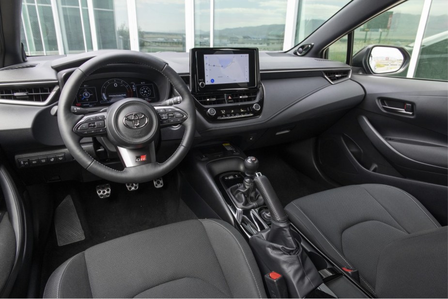 An interior view of the 2023 GR Corolla.
