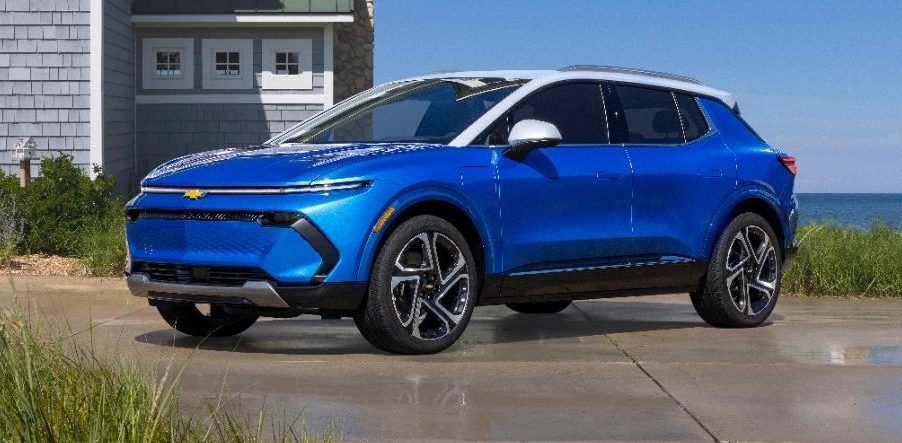 A blue 2024 Chevy Equinox EV
