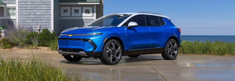 A blue 2024 Chevy Equinox EV