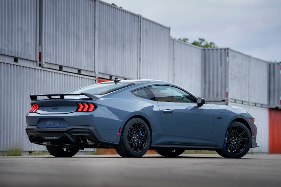 The 2024 Ford Mustang's engine options include a Coyote V8 and EcoBoost four-cylinder. 