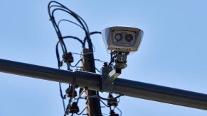 This is a traffic camera in Portugal, one of many mass surveillance technologies recording travel data.