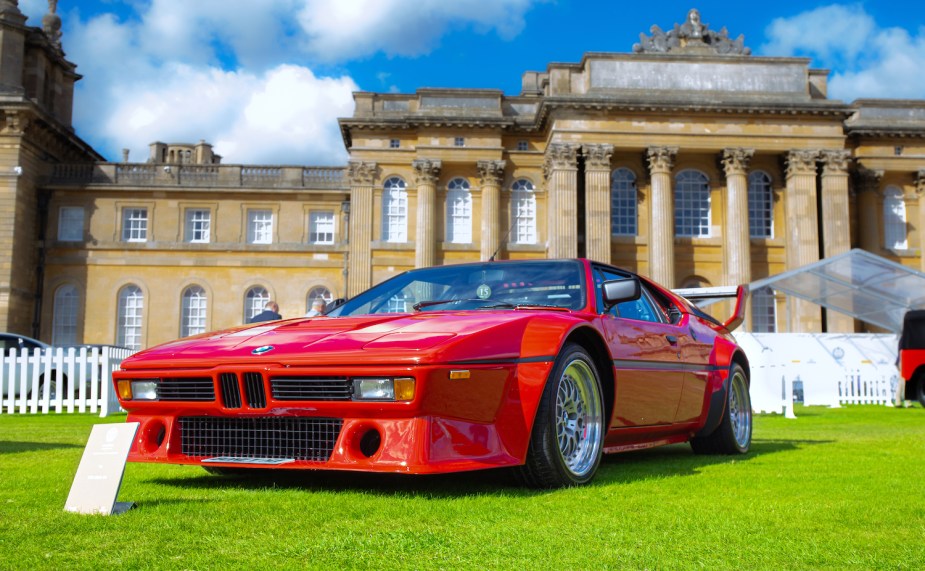 The BMW M1, once owned by Boney M, seen at Salon Prive, held at Blenheim Palace. Each year some of the rarest cars are displayed on the lawns of the palace, in the UK's most exclusive Concours d'Elegance.