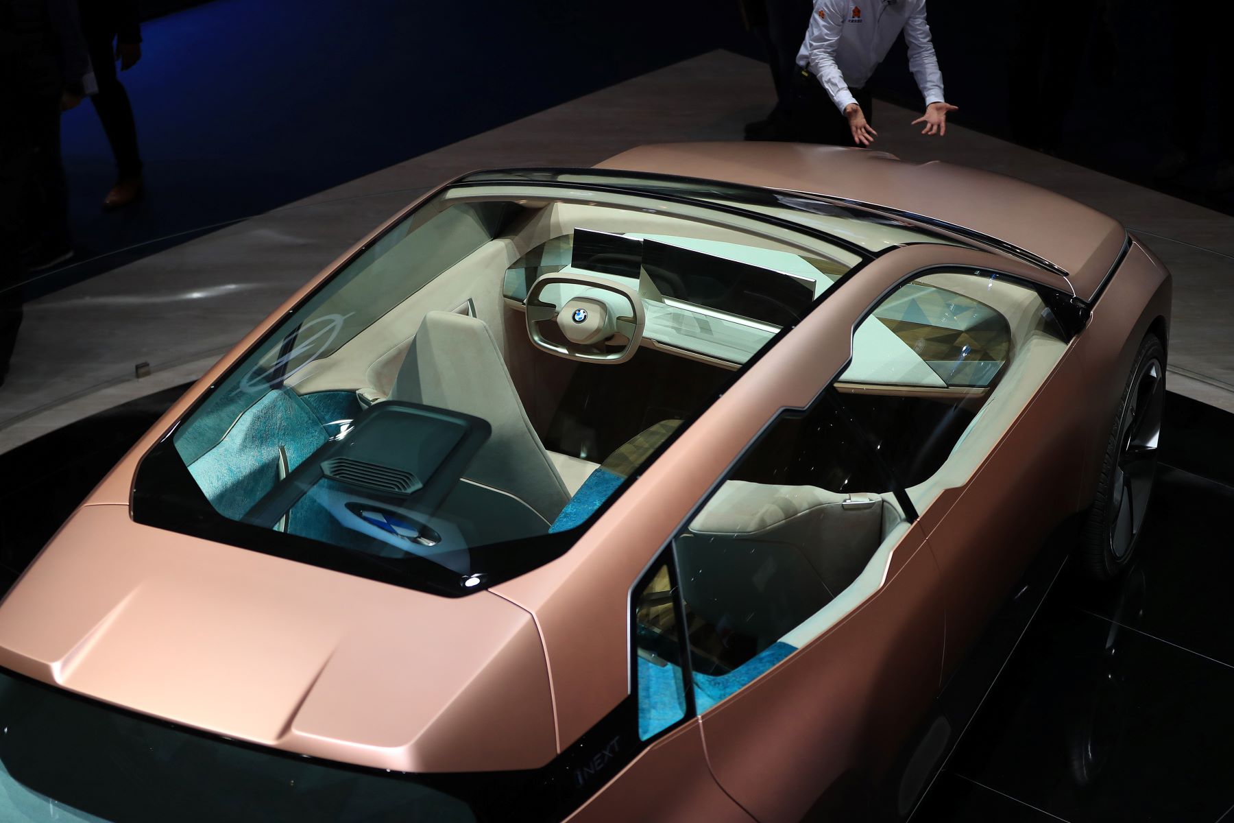 The sunroof of the BMW Vision i Next seen at the 68th IAA Frankfurt Automobile Show in Germany