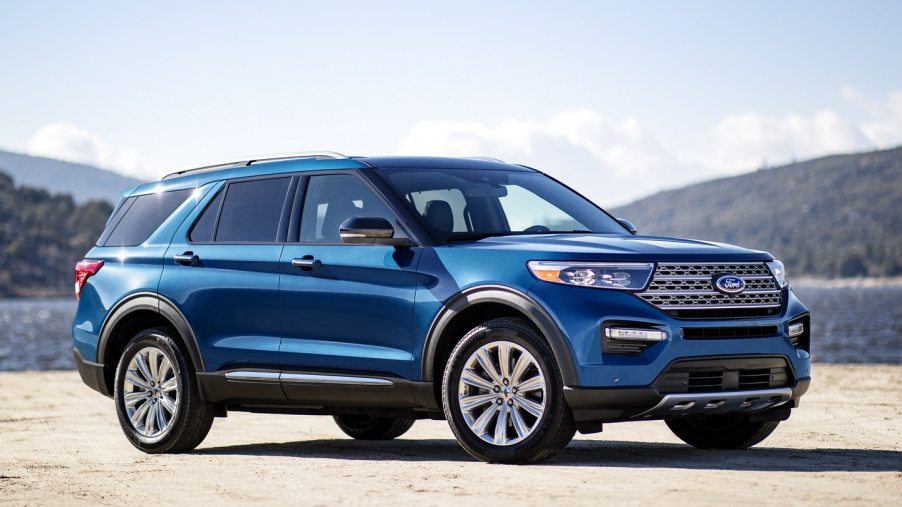 A blue 2022 Ford Explorer XLT is the most popular trim level for three reasons.