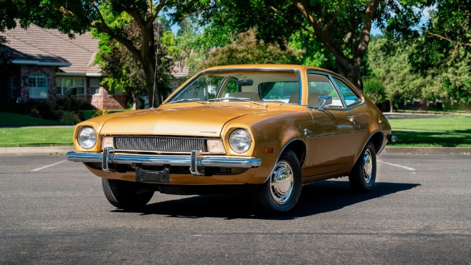 Yellow Ford Pinto which was one of the most dangerous cars ever made