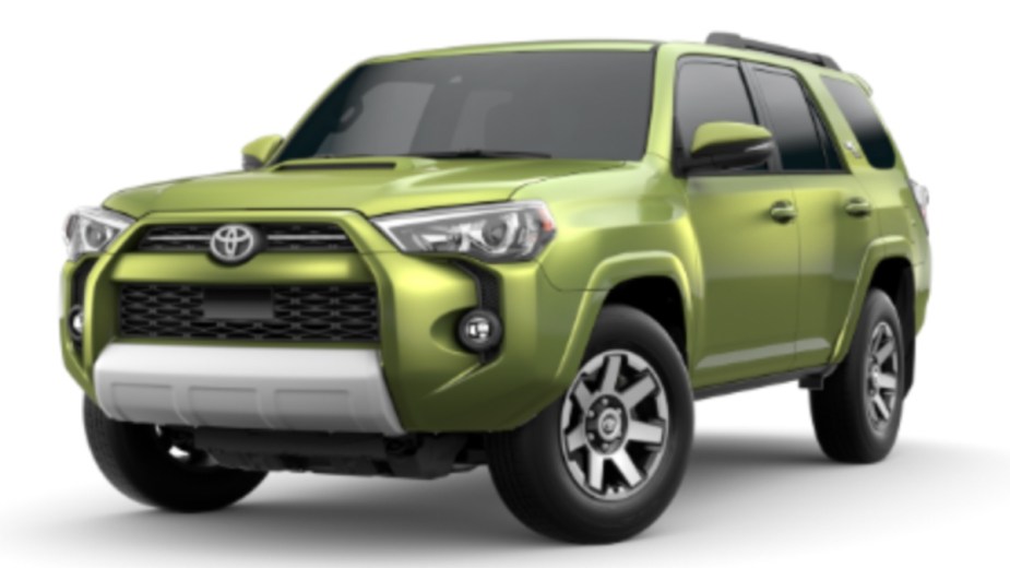 Front angle view of 2023 Toyota 4Runner with Lunar Rock hue