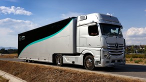 The Mercedes-AMG Formula 1 Team truck switched to biofuel for a trial