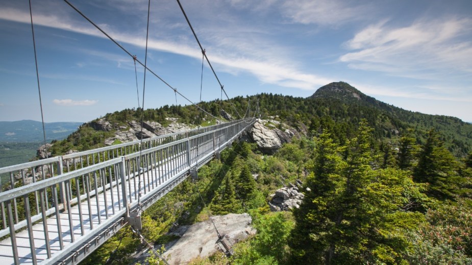 The Mile High Swinging Bridge at Grandfather Mountain in North Carolina