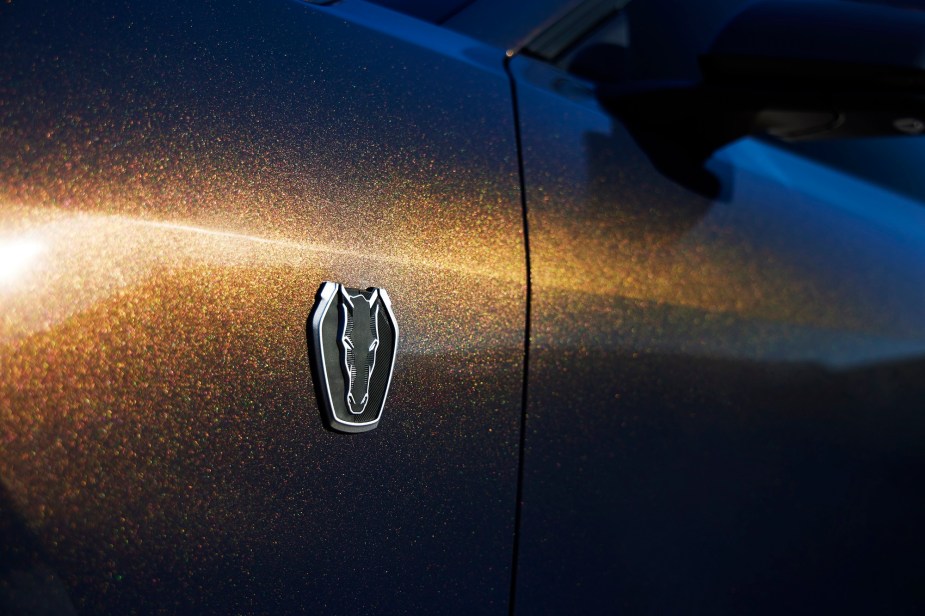 Mustang Dark Horse shows off its new badge for a track-ready Mustang.