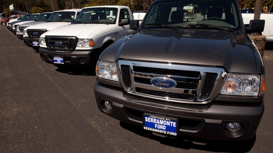 2011 Ford Ranger mid-size trucks sit on a dealership lot. Are they the best Ford Ranger?