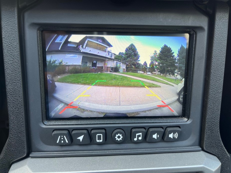 The rearview camera on the Polaris Slingshot comes in handy.