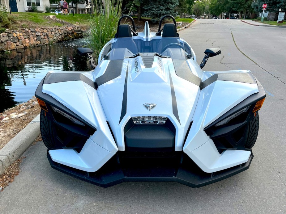 The aggressive front end on the Polaris Slingshot SL.