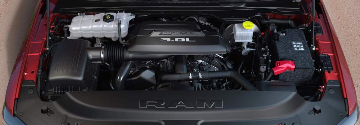 The Ram EcoDisel engine, when paired with a larger fuel tank, can get you 1,000 miles between fill-ups. 