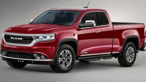 A rendering of the 2024 Ram Dakota mid-size truck.