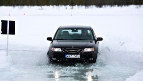 The Saab 9-3 is an example of a FWD car. It proves that FWD cars are good in the snow.