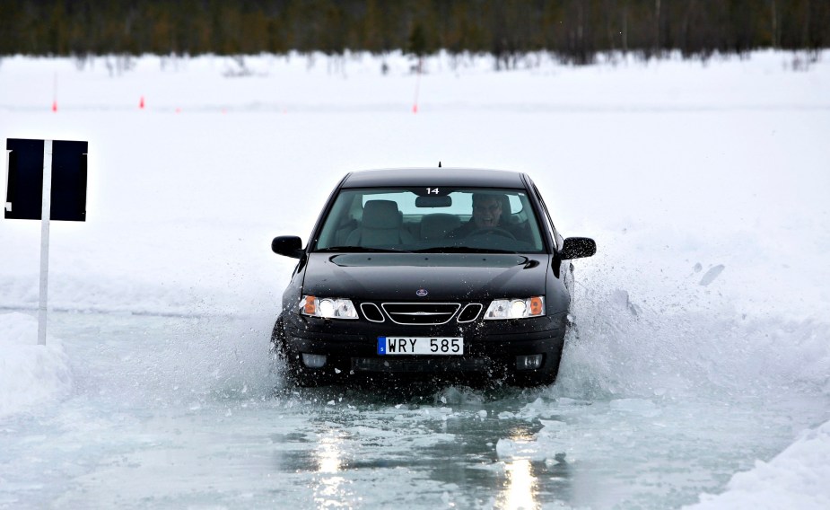 The Saab 9-3 is an example of a FWD car. It proves that FWD cars are good in the snow. 