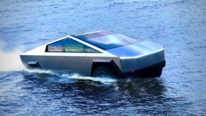 Tesla Cybertruck in water