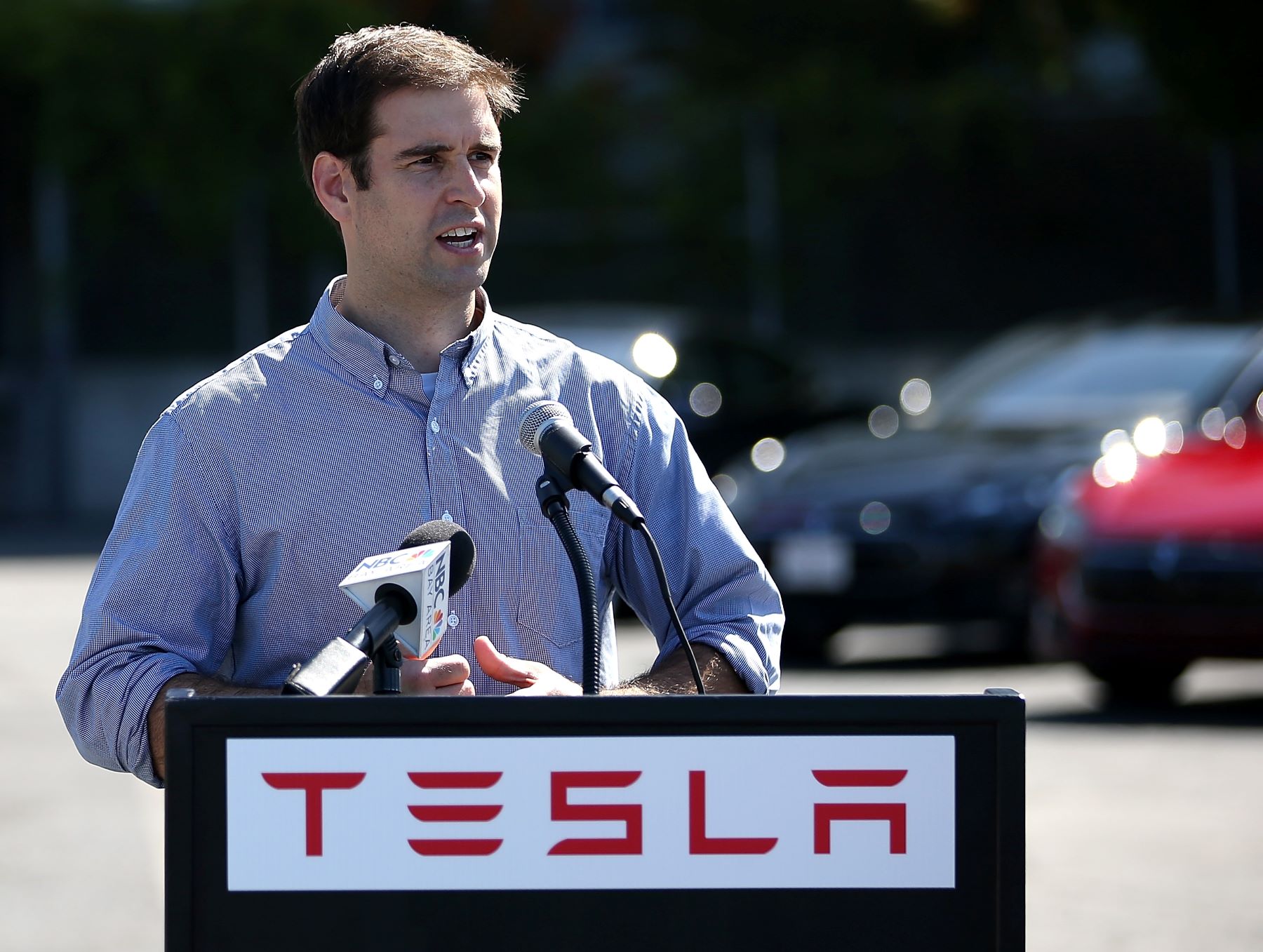 Tesla co-founder and former Chief Technical Officer (CTO) JB Straubel at the opening of a new Supercharger station