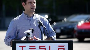 Tesla co-founder and former Chief Technical Officer (CTO) JB Straubel at the opening of a new Supercharger station