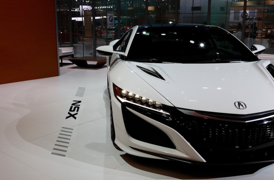 A 2017 Acura NSX on display at the Chicago Auto Show. 