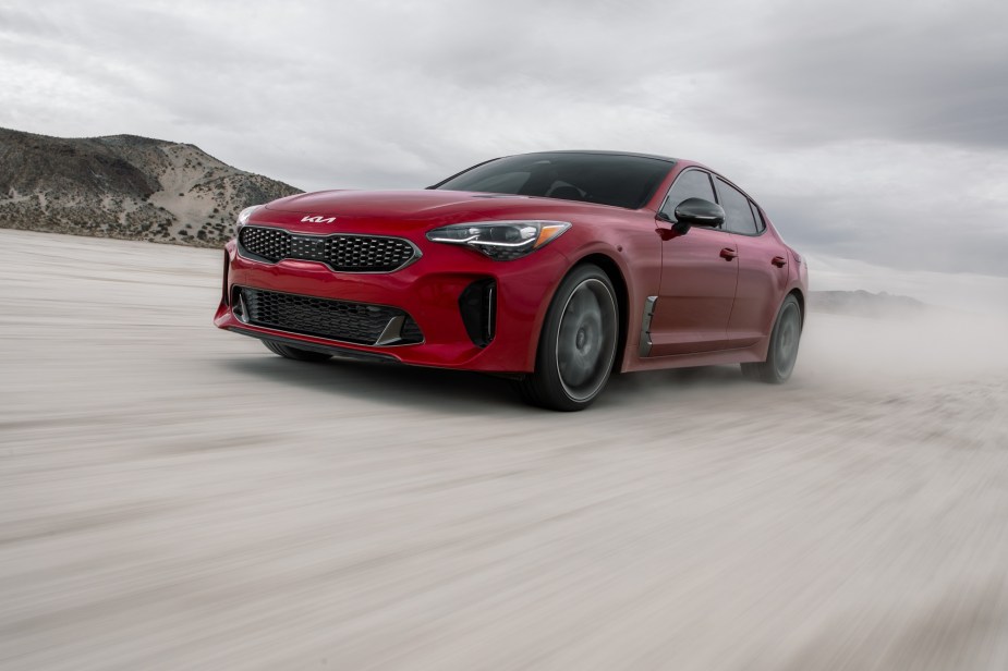 The Kia Stinger is just one of the large AWD sedans that will handle winter, just like the Genesis G70. 