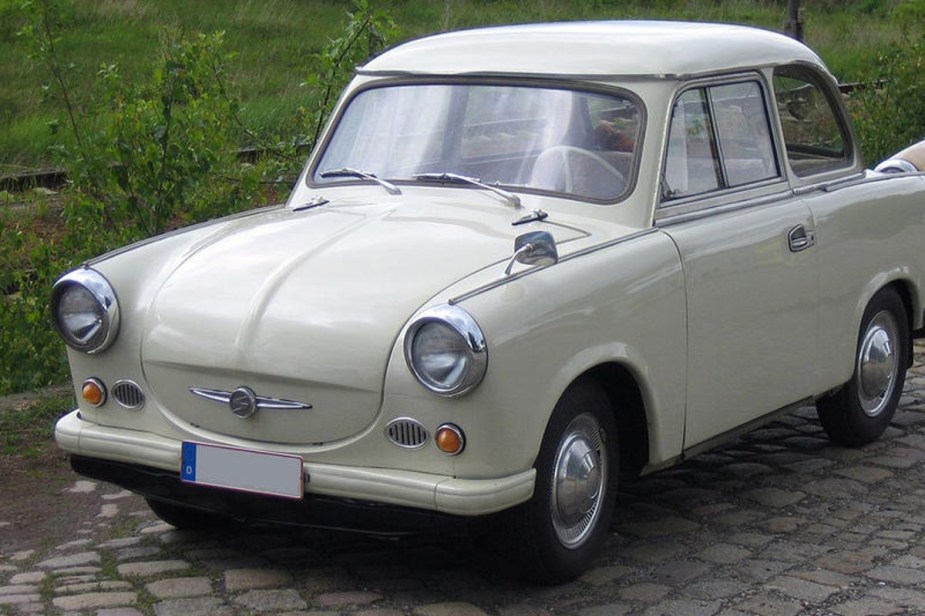 Yellow 1957 Trabant, this was one of the worst-made cars ever