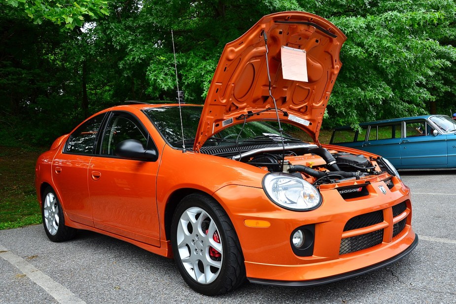 An orange 2002 Dodge Neon SRT-4