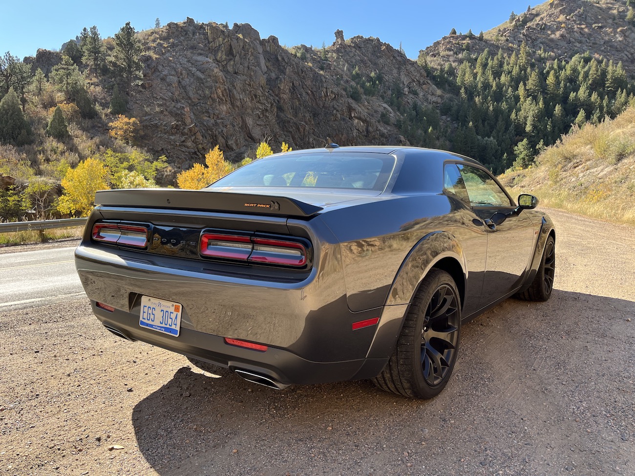A rear view of the 2022 Dodge Challenger Scat Pack