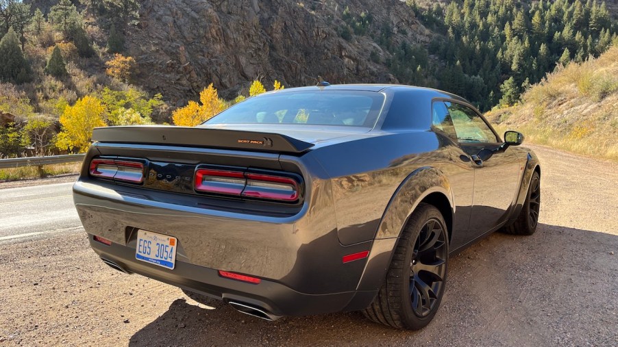 A rear view of the 2022 Dodge Challenger Scat Pack
