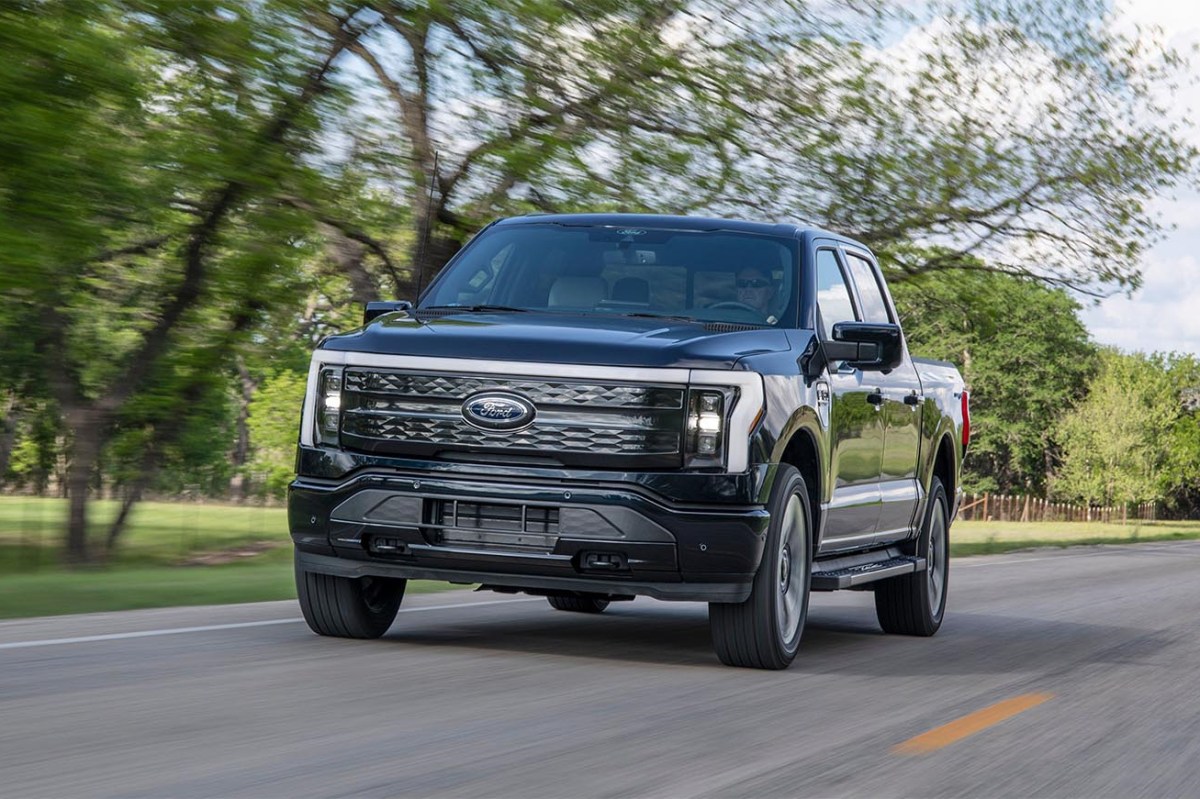 2022 Ford F-150 Lighting driving on the road