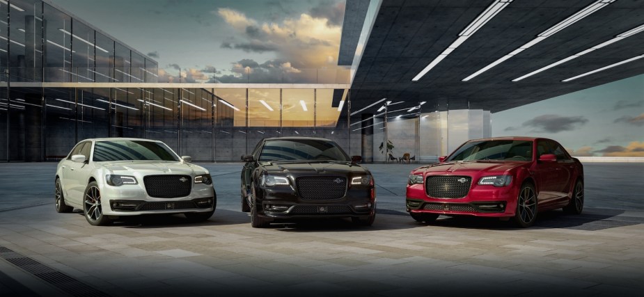 The 2023 Chrysler 300C will be available in three exterior colors: Bright White, Gloss Black and Velvet Red.