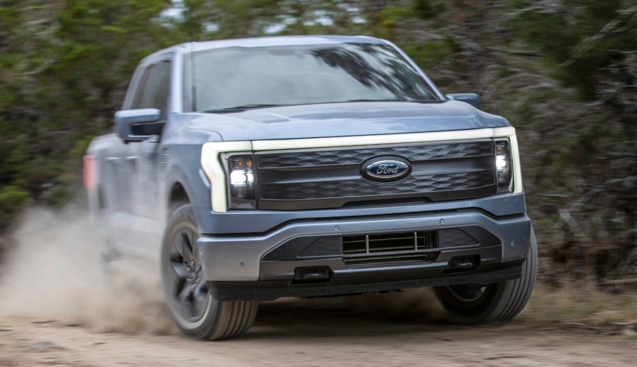 The 2023 Ford F-150 Lightning electric truck seen here