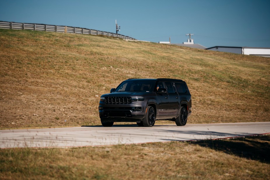 This 2023 Wagoneer Series II SUV photographed at a press event is powered by a turbocharged 3.0-liter Hurricane I6 engine.