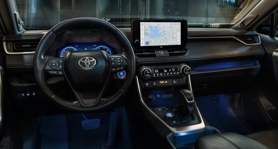 The interior of a 2023 Toyota RAV4. 