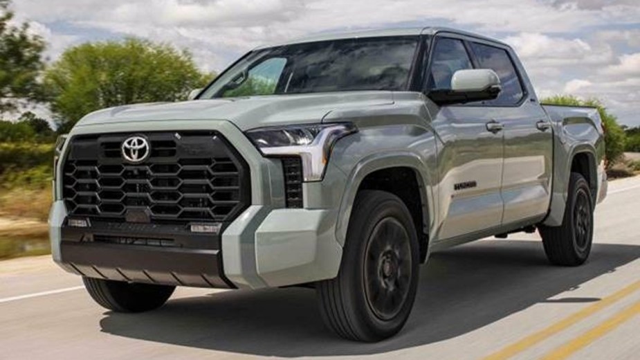 2022 Toyota Tundra Driving Down a Road