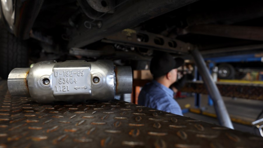 A catalytic converter, one of the parts you won't find on an EV.