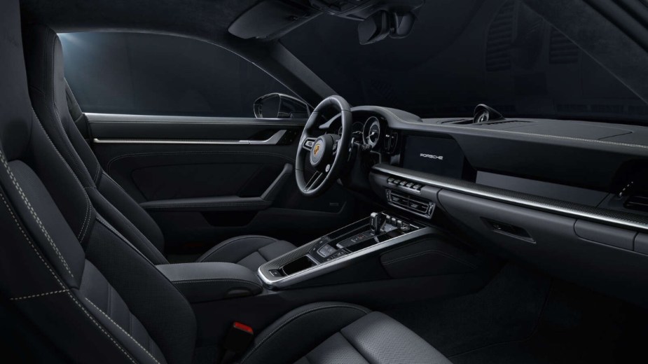Dashboard and front seats in 2023 Porsche 911 Turbo S