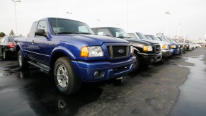 Ford Ranger trucks sit at a dealership, which used Ranger should you avoid?