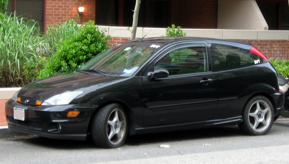 A black Ford Focus SVT