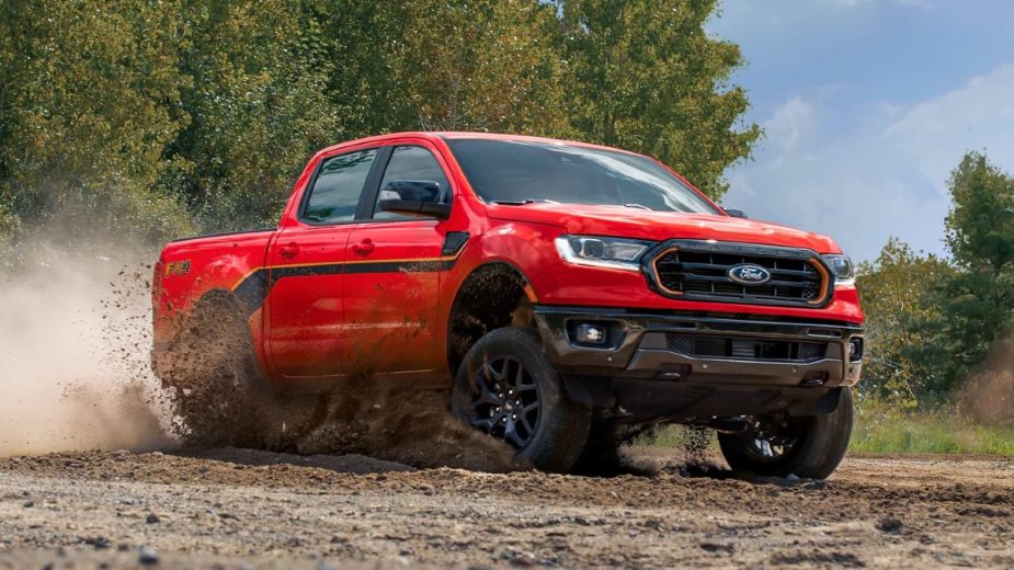 Front angle view of 2023 Ford Ranger, highlighting pickup truck alternatives costing under $28,000