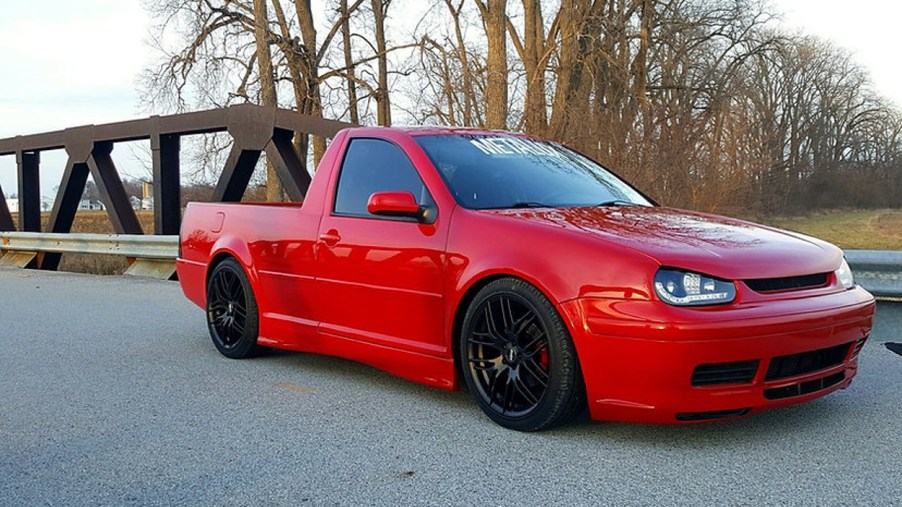 A Volkswagen Jetta modified with the Smyth Performance Ute conversion kit.
