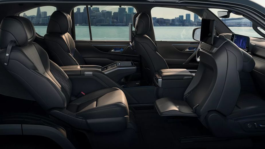 The interior of a 2022 Lexus LX 600 SUV for over $100,000.