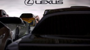 Lexus logo, maker of the 2023 Lexus IS models.