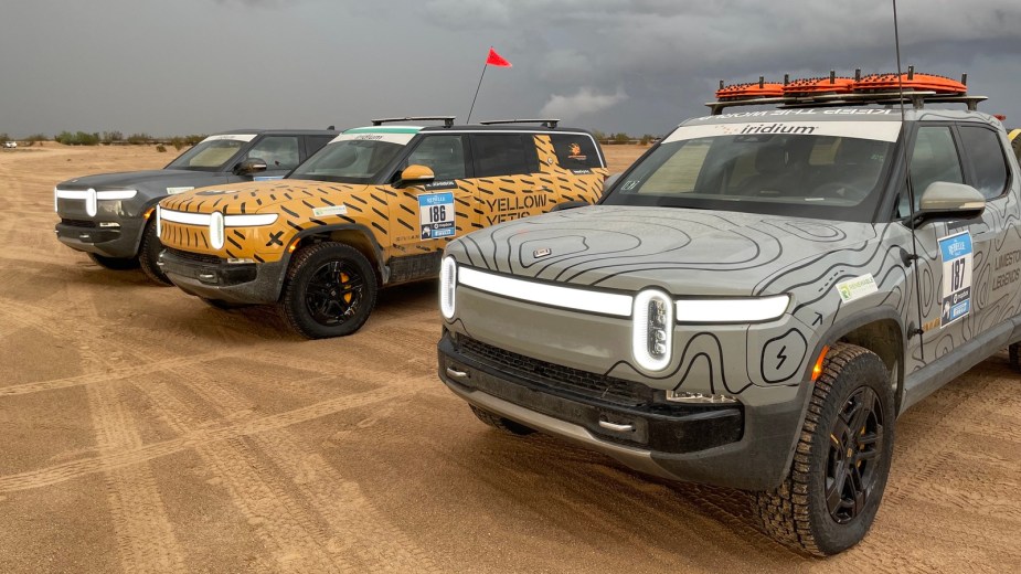 The 2022  Rivian R1T and R1S off-roading