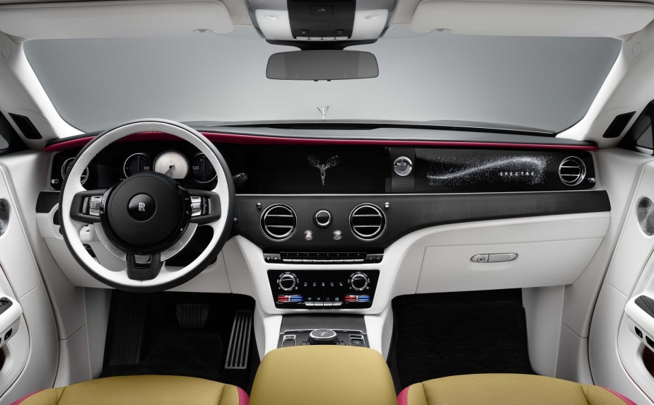 The new British coupe has an opulent interior.