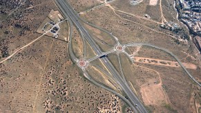 A roundabout top view.