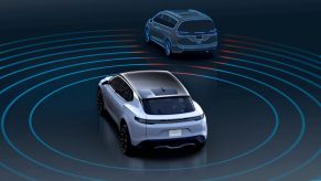 STLA Brain Software visualization of autonomous driving technology with the Chrysler Airflow Concept