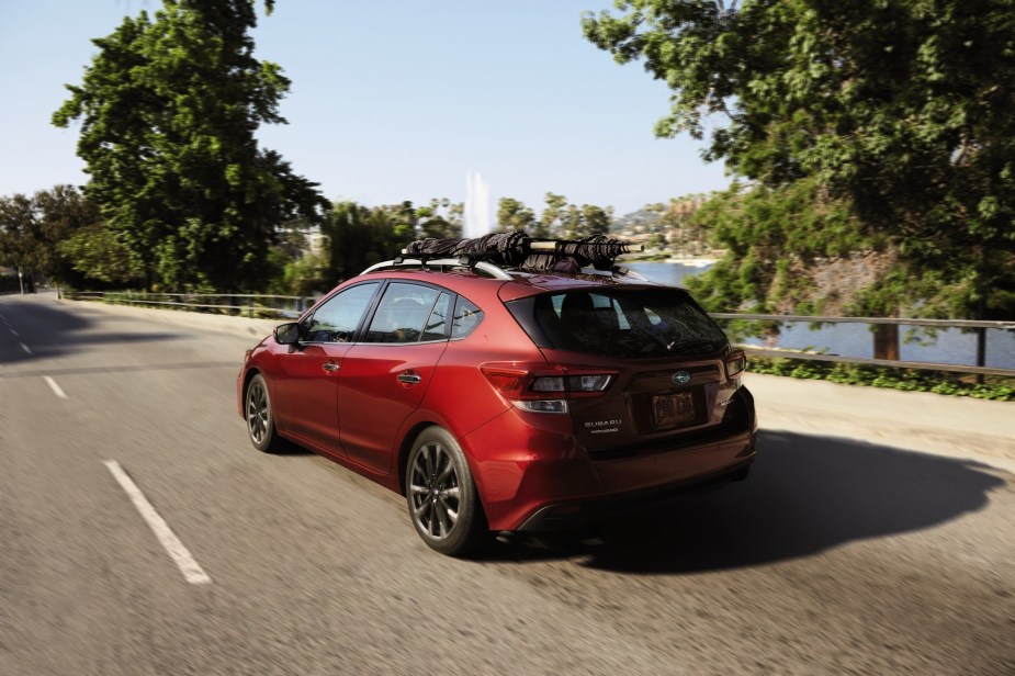 The Subaru Impreza comes in a hatchback application as well as a sedan.