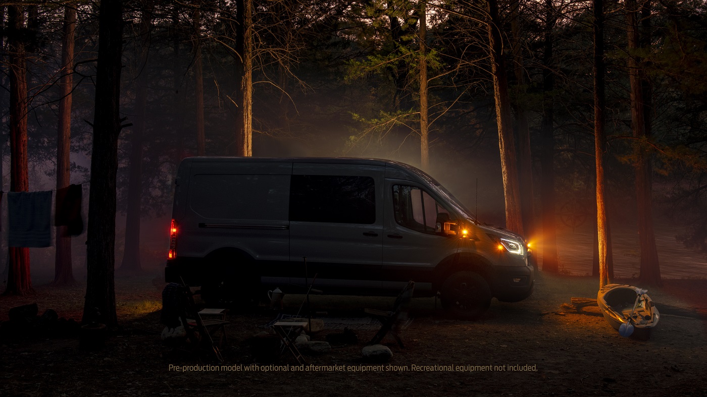 2023 Ford Transit Trail on the wilderness