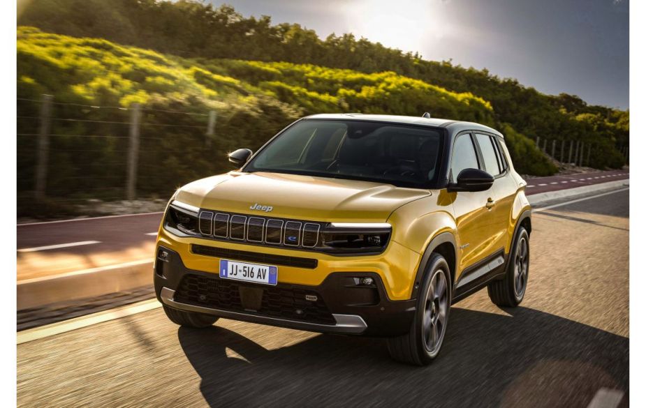 2023 Jeep Avenger in yellow on a highway